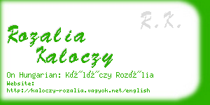 rozalia kaloczy business card